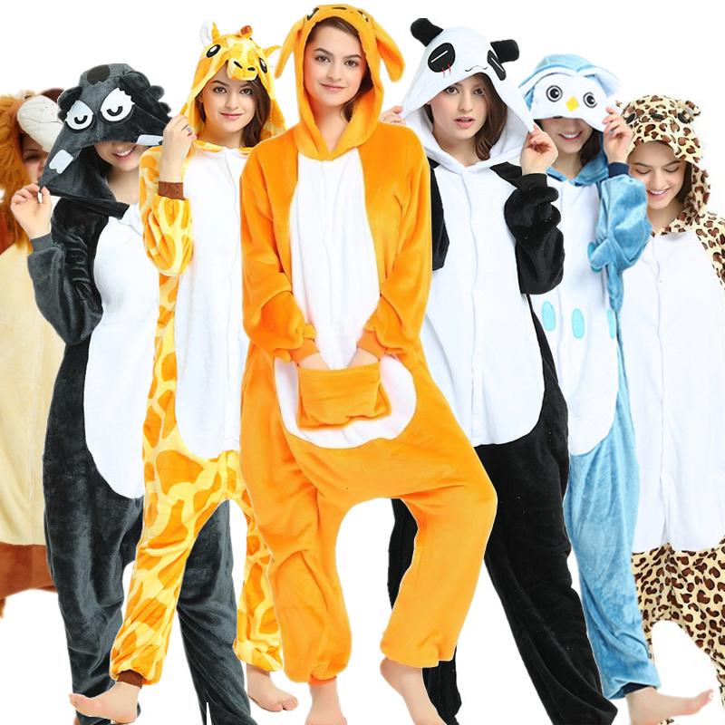 Animal Cat Tiger Kigurumi Unicorn Onesie Adult Teenagers Women Men Pajamas Funny Flannel Warm Soft Sleepwear Overall Onepiece Jumpsuit Cosplay Costume