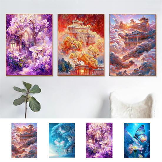 Картина со стразами 5D Пейзаж Полная дрель Блестящие стразы Красочные DIY Художественные ремесла Ручная работа Украшение стен дома Горный хрусталь Мозаика Набор для рисования