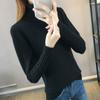 Женский свитер с высоким воротом и длинным рукавом, однотонный, повседневный, эластичный, модный, теплый, трикотаж