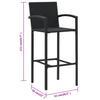 Bar Stool Set 4 Pieces Black Poly Rattan