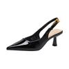 Nude Pointed Toe High Heel Sandals Women Open Back Slingback Stiletto Dress Shoes