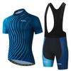 Mens Cycling Jersey Bib Shorts Set Breathable Bike Wear Road Mountain Biking
