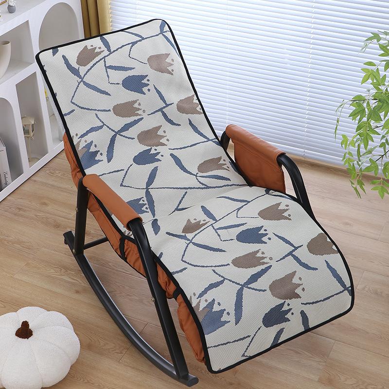Summer Rocking Chair Recliner Seat Cushion Backrest Integrated Nap Cushion Thickened Folding Chair Lazy Double Chair Cushion Cover
