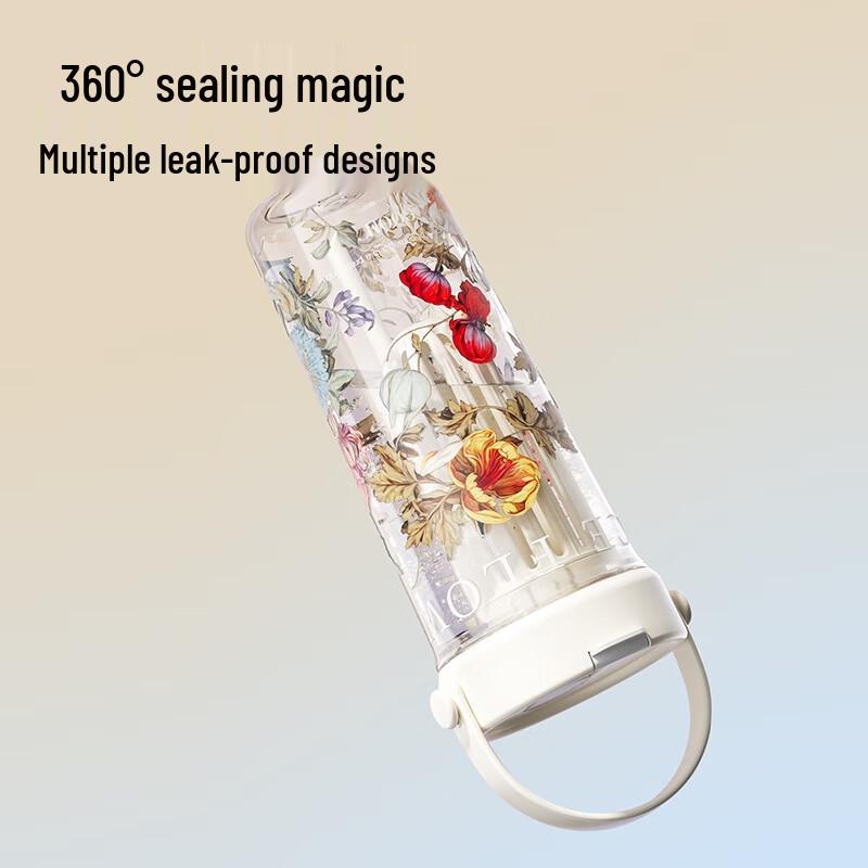 GOOM 600ml Floral Ceramic Dual-Use Water Bottle