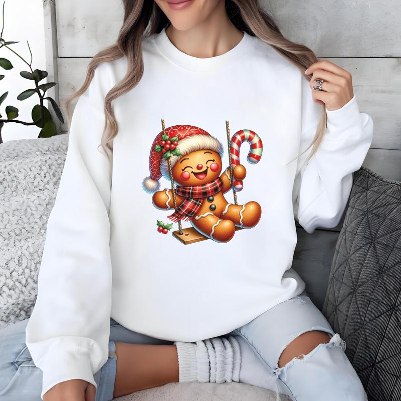 Красивые рождественские термонаклейки, милые пряничные человечки, сделай сам футболки, одежда, наклейки, толстовки, шапки, термотрансферные наклейки, приклеиваемые термопрессом