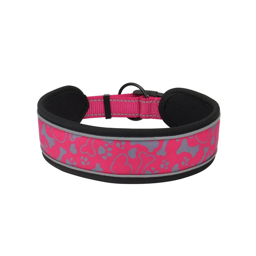 Светоотражающий ошейник для собак с мягкой подкладкой, дышащий нейлон, регулируемые ошейники для домашних животных для девочек, мужчин, женщин, маленьких, средних и больших собак, дрессировка