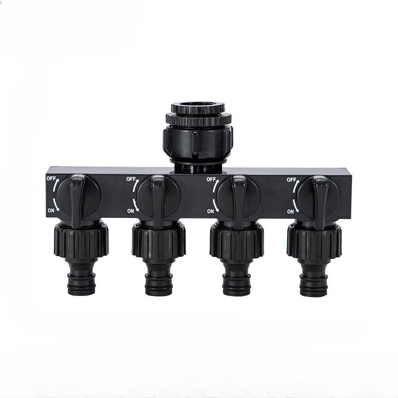 1 шт. Уличный садовый четырехходовой разделитель воды с переключателем Четырехходовой клапан Дверь Один вход Четыре выхода Разделитель воды Переключатель Соединитель-соска