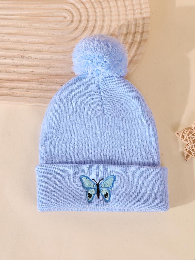 In Autumn And Winter, Butterfly-Printed Knitted Caps, Pullovers, And Hot-Selling Wool Caps For Traveling And Keeping Warm