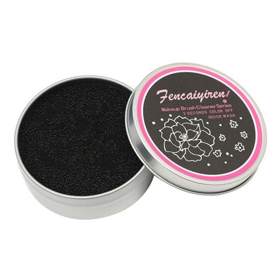 Очиститель для кистей для макияжа, коробка для чистки кистей для теней для век, румян, быстрое удаление цвета, металлическая коробка с переключателем