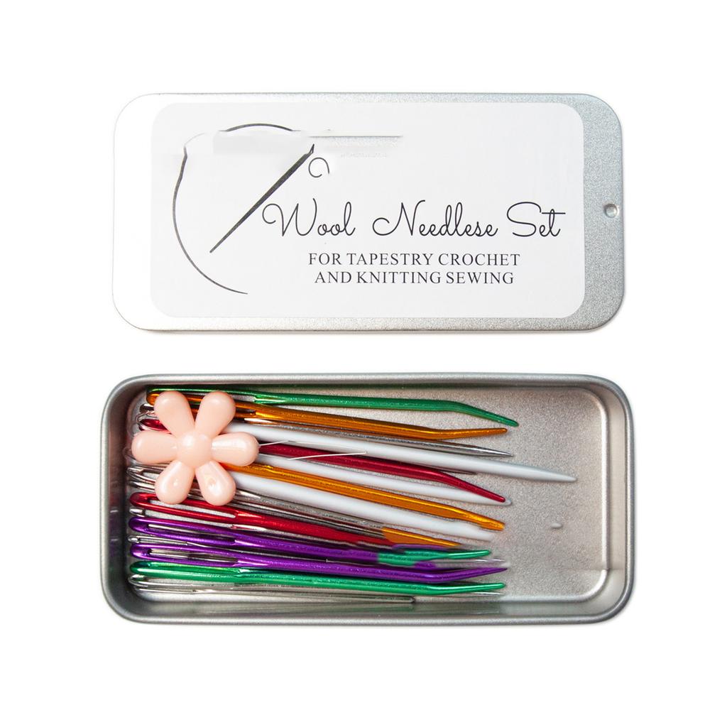 20PCS Sewing Needle Kits for Crochet Project Tapestry Needle Yarn Needle Stainless Steel Wool Needle & Needle Threader