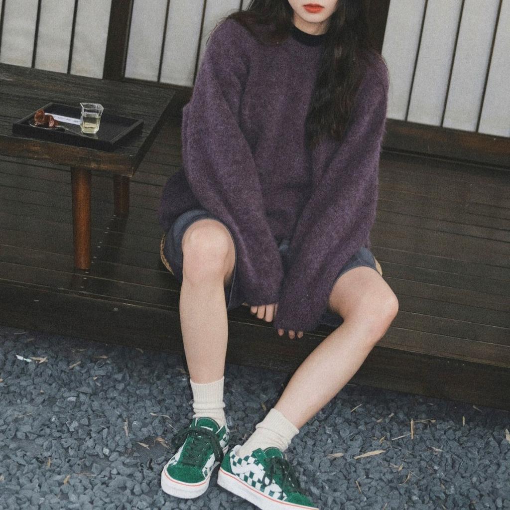 Женский осенне-зимний свитер с круглым вырезом, свободный вязаный свитер