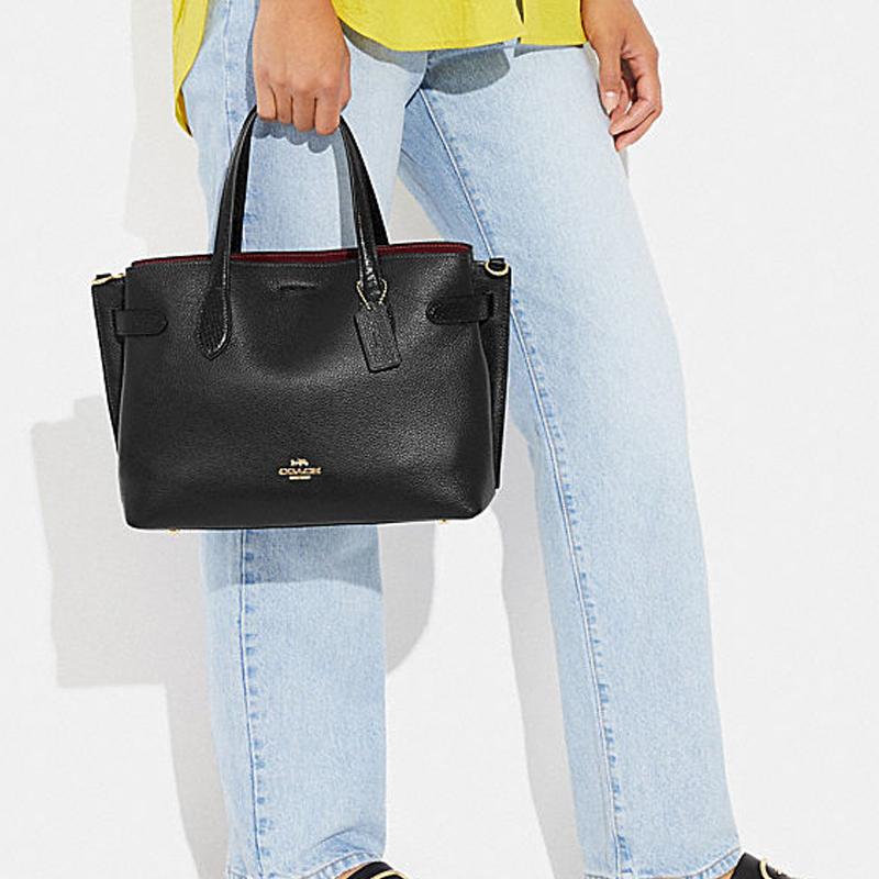 New COACH Cow Leather Shoulder Bag, Crossbody Bag, Handbag Women's Black CH187-IMA47