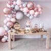 169pcs Chrome Silver Pink Balloons Arch Kit Pink Balloon Garland Wedding Birthday Christmas Party Decor Kids Baby Shower  Decorations