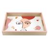 [R6809] - 'Arty' Wooden Tray Pink White (face) - 36x25x5cm