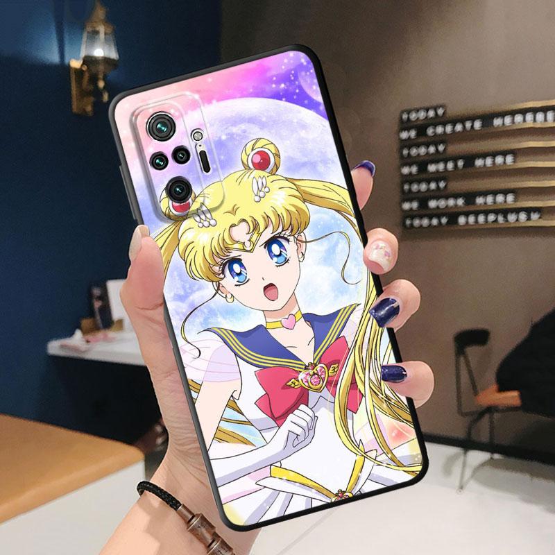 Мягкий противоударный чехол из ТПУ для телефона Redmi 9A 9C 10C 9T 10A K40 Pro 6 7 8 8A 7A K50 9 10 6 Pro, чехол с милым аниме Sailors M-Moons
