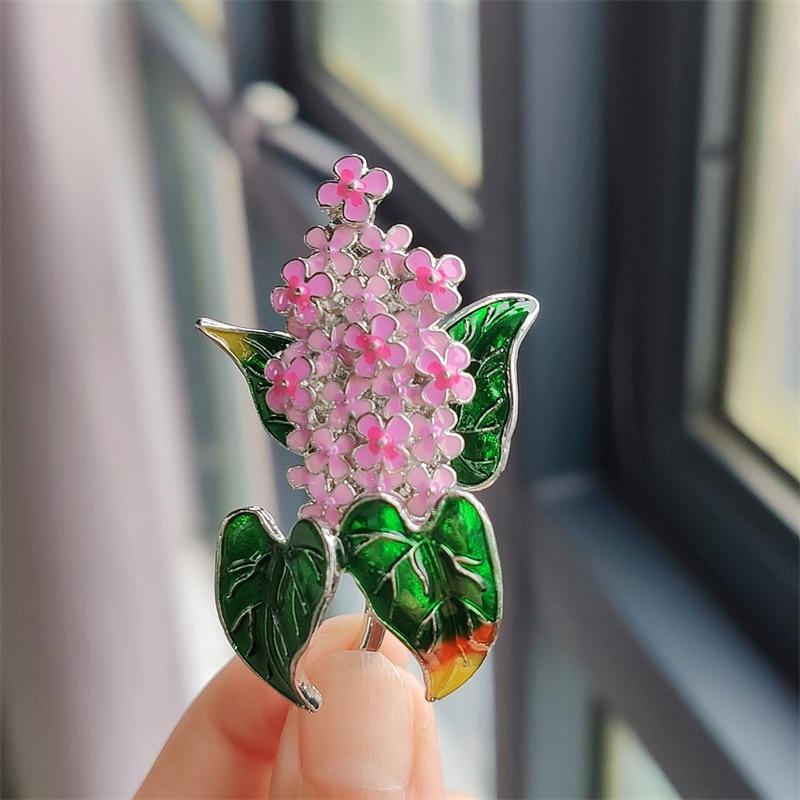 Модная ретро-брошь Сирень, женская универсальная одежда, аксессуары, серия растений, аксессуар, булавка