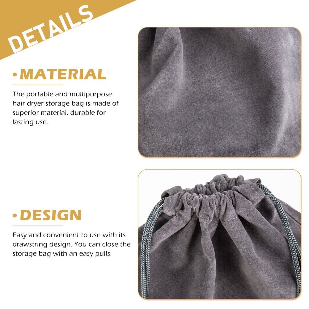 Bag Velvet Bag for Jewellery Hair Dryer Drawstring Bag Hair Dryer Pouch Travel Toiletry Carry Pouch