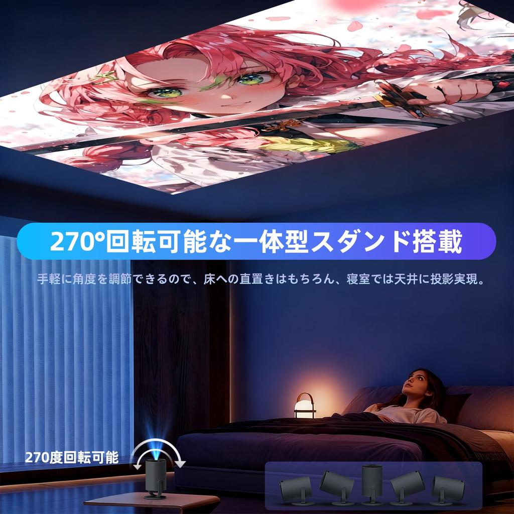 YINCODI Домашний проектор Первый и легкий проектор с Android TV и компактным 1080P Потолочный WiFi Bluetooth Автоматическая коррекция трапецеидальных искажений Масштабирование Домашний Легкий Тихий