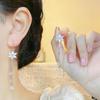 Long Pearl Threader Earrings for Women Gold Silver Flower Cubic Zirconia Dangle Earrings Tassel Chain Earrings Bride Bridesmaid Wedding Prom Jewelry