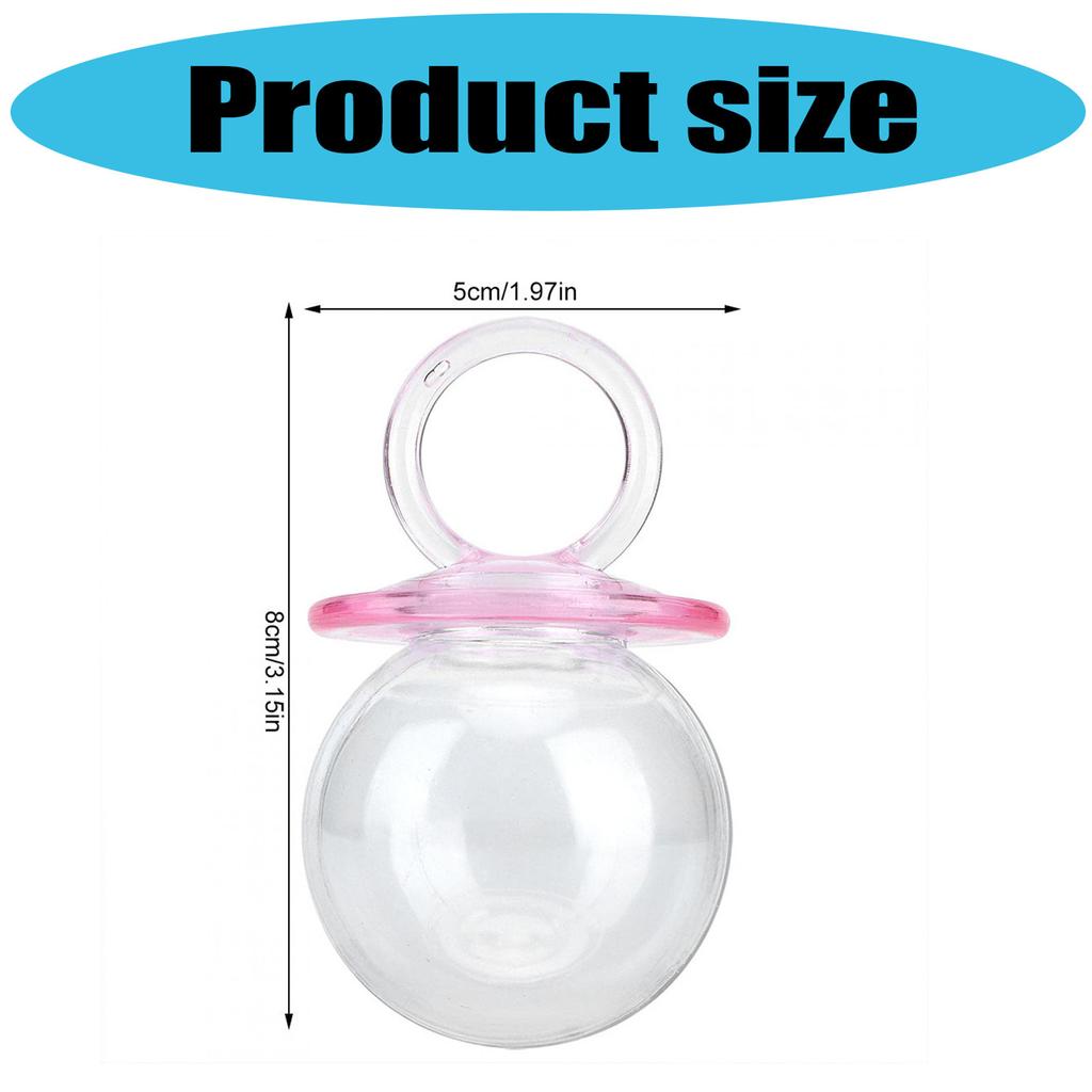 Упаковка из 12 наполняемых коробок для конфет в форме пустышки, подходящих для украшения вечеринок по случаю рождения ребенка и крестин