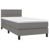 Maison Exclusive - Sommier à lattes de lit avec matelas et LED Gris foncé 90x190cm