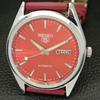 АВТОМАТИЧЕСКИЕ 6309A ВИНТАЖНЫЕ ВОССТАНОВЛЕННЫЕ SEIKO 5 ЯПОНИЯ МУЖСКИЕ ЧАСЫ С КРАСНЫМ ЦИФЕРБЛАТОМ a701710-5