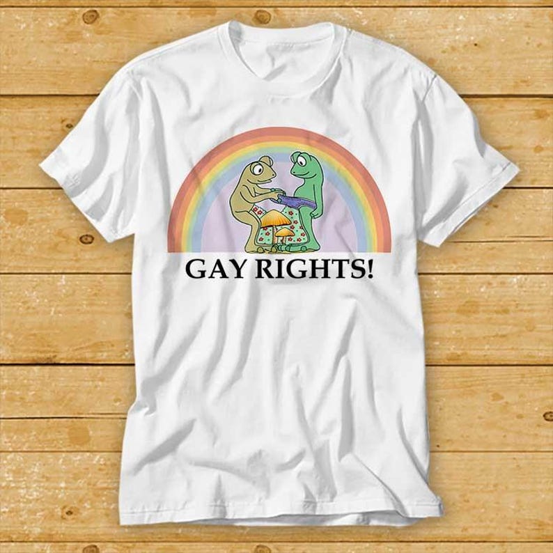 230 Gsm 100% Cotton Frogtoad Say Gay Rights Lgbt Pride Proud T Shirt Cult Movie Retro Vintage Top Tee 2438