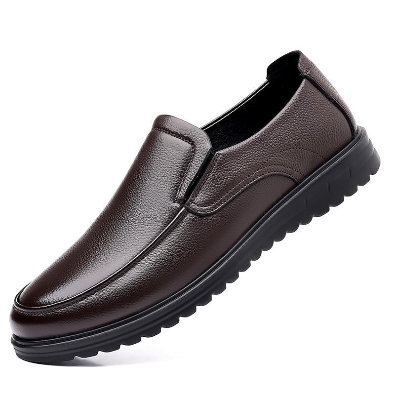 Мужские туфли кожаные туфли мужские туфли для папы мужские деловые туфли для папы весенние и осенние повседневные туфли из кожи мягкая подошва