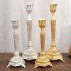 Artistic Candle Holder Glossy Candlestick Long-lasting European Style Elegant Holder Desktop Decor