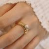 Bagues Custom Ring Stainless Steel Rings Jewelry Women Hammered Gold Ring
