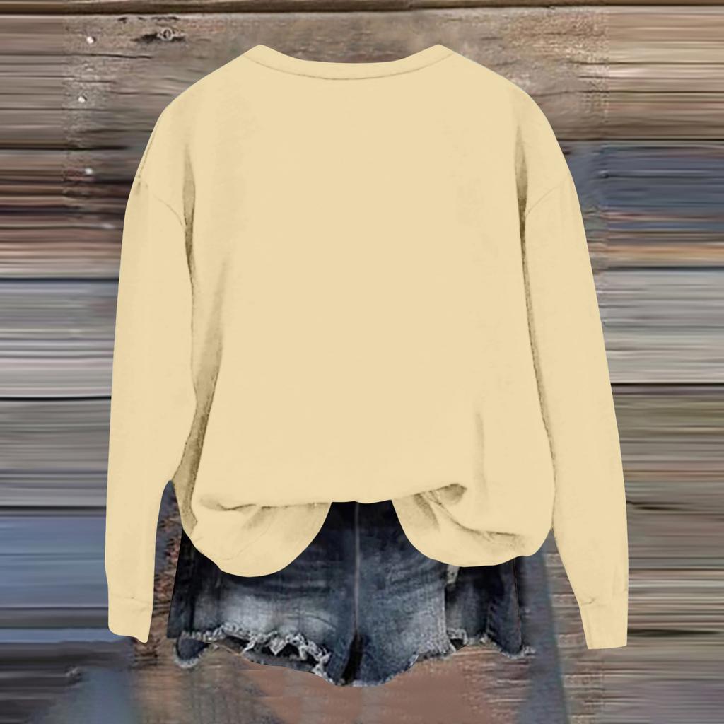 Women's Fashion Casual Long Sleeve Loose Printed Sweatshirt