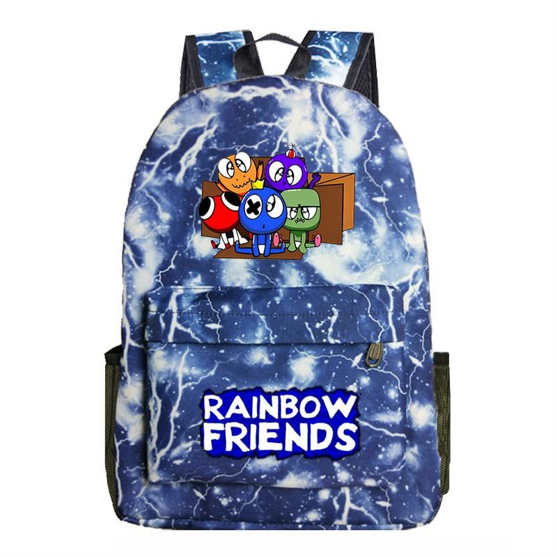 Мультяшный школьный рюкзак Rainbow Friends для детей, мальчиков и девочек, легкий, из ткани Оксфорд, для книг, с эргономичными лямками