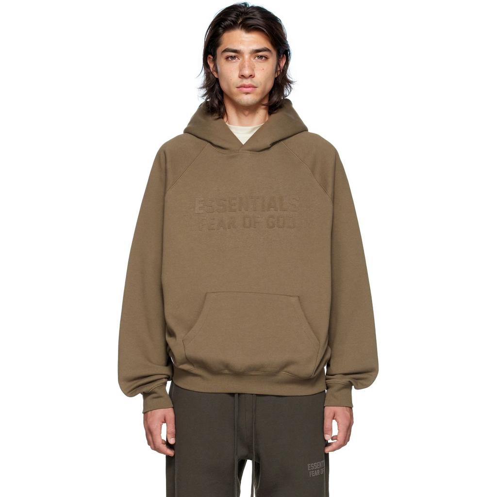 Fear of God Essentials FW22 Essentials Fleece-Lined Pullover Hoodie Unisex Hoodie Wood-Brown FOG-FW22-174