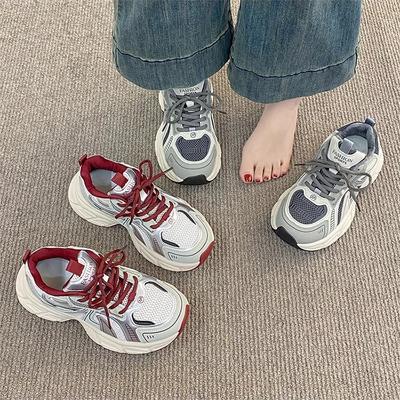 2025 новые кроссовки для папы женские весенне-осенние суперхит женские туфли популярные универсальные на толстой подошве увеличивающие рост повседневные спортивные туфли