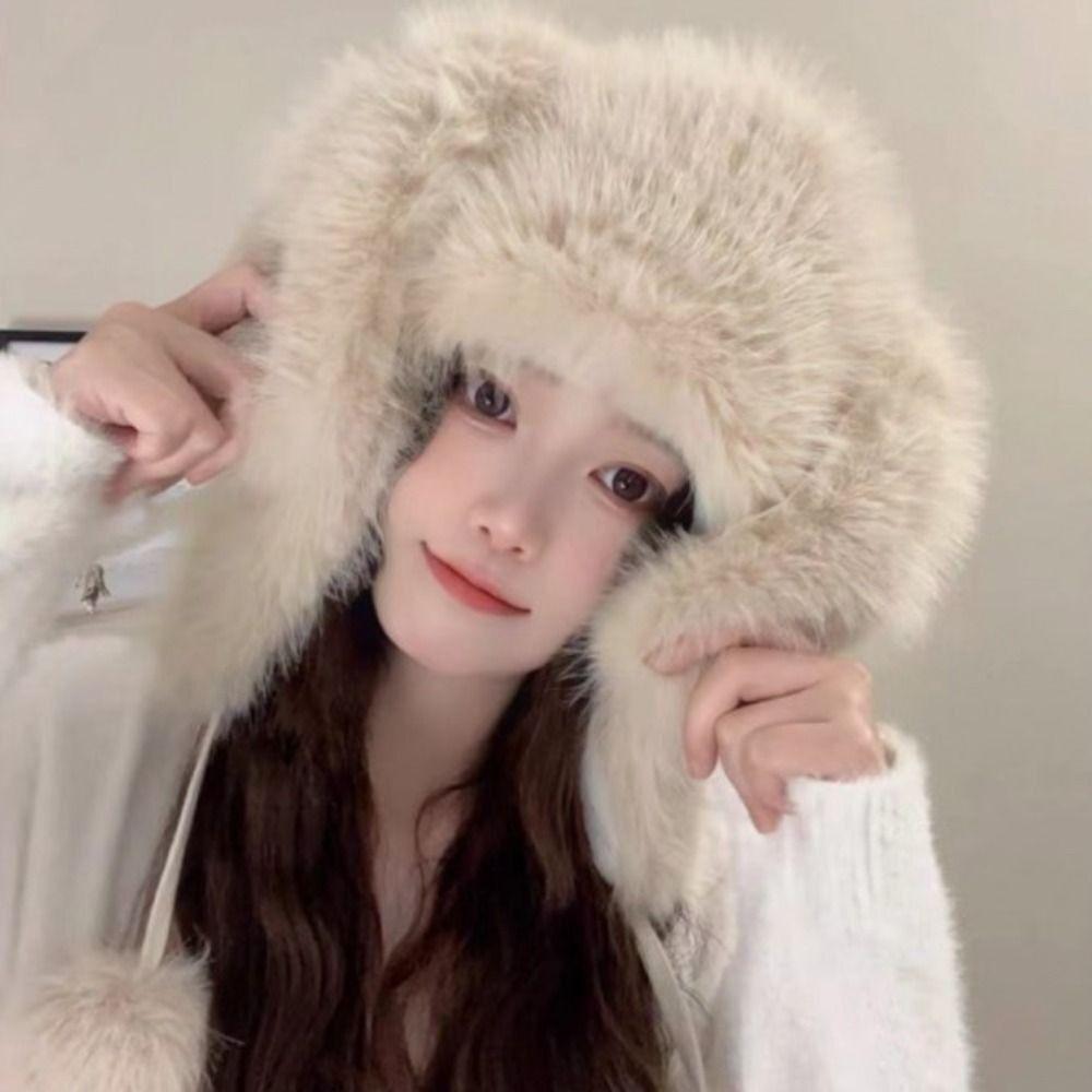 Plush Hat Ear Protection Plush Hat Cute Overhead Cap Autumn and Winter
