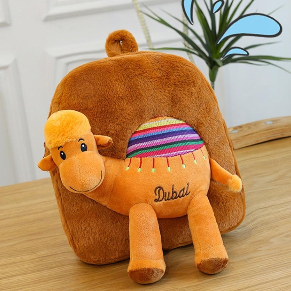 Большая вместительная милая сумка-верблюд из плюша Плюшевая сумка-мультяшная кукла Маленький рюкзак-енот из плюша Для девочек