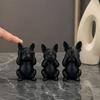 Набор статуэток французского бульдога, 3 шт., 3D-печать, матово-черная скульптура, минималистичные фигурки бульдога для домашнего декора, офисного стола, ornaments полок