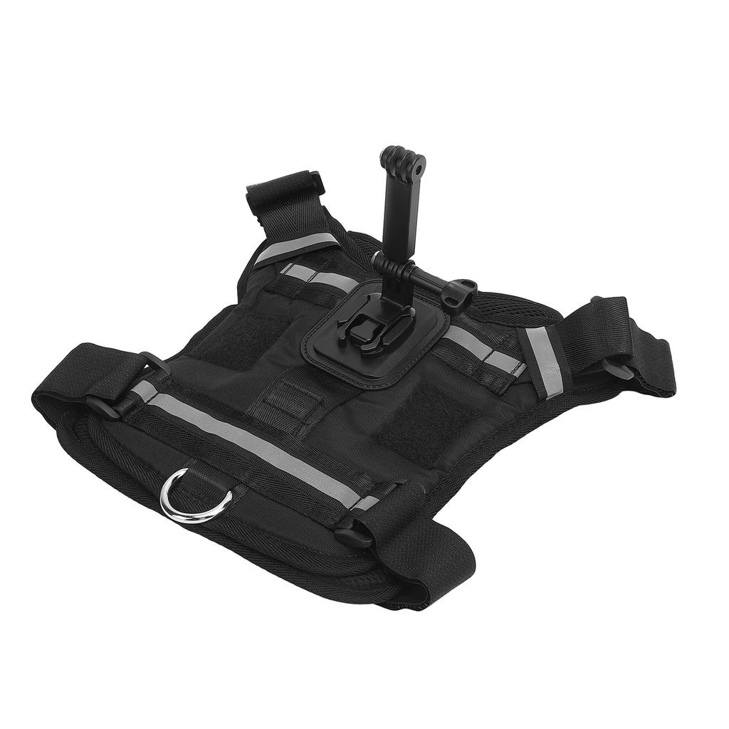 Dog Harness Mount for Action Camera Nylon Chest and Back Fixation Pet Harness Camera Mount Vest for Large Medium and