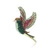 Брошь в виде птицы из высококачественного сплава со стразами, тяжелая промышленность, изысканный женский костюм, кардиган, корсаж, ювелирное украшение, булавка