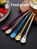 18/8 Colorful Stainless Steel Tea Drinking Straws Spoon Tea Filter Reusable Bombilla Gourd Tea Tools Bar Accessories