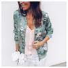 Плюс Размер Женская Осенняя Модная Напечатанная Круглая Горловина Застежка Молния Длинные Рукава Куртка