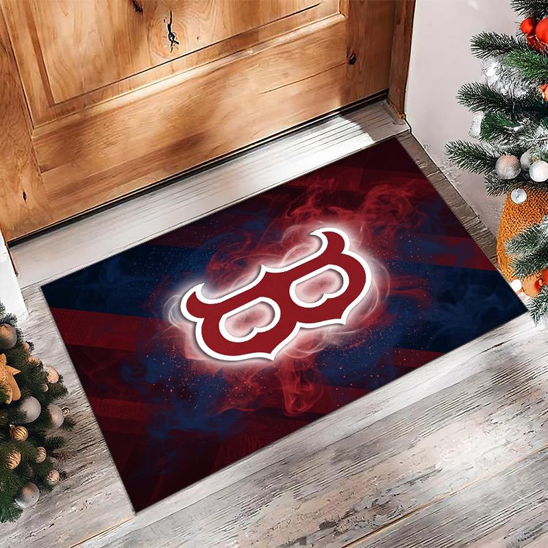 Boston Red Sox Crystal Velvet Carpet Soft Anti?Slip Floor Mat Comfortable Home Living Room Bedroom Decor Rug