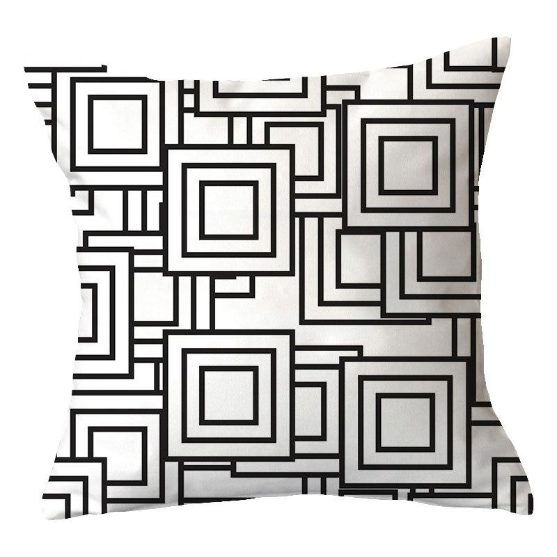 Simple New Square Geometric Plush Pillowcase Home Fabric Sofa Pillow Cushion Cover