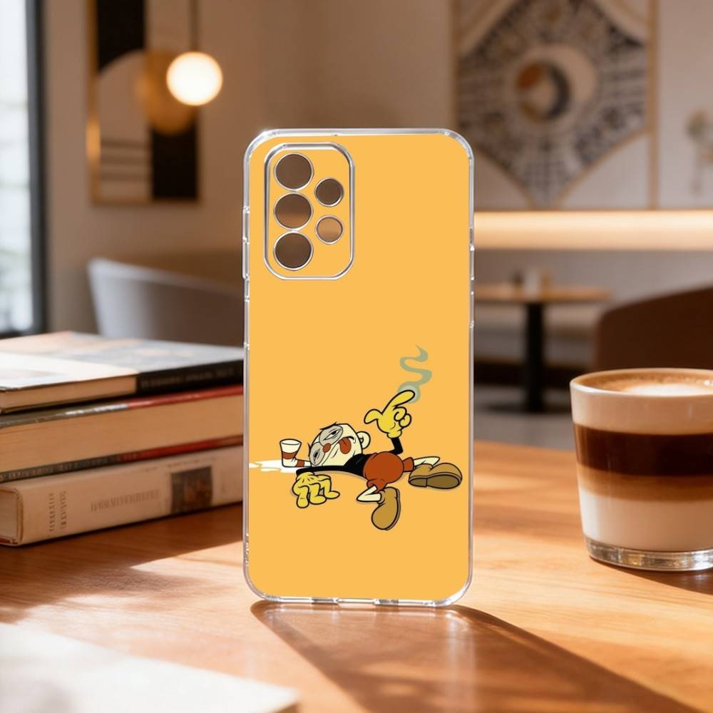 Чехол для телефона C-Cuphead P-Популярный для Samsung S25, S24, S21, S22, S23, S30, Ultra, S20, Plus, Fe Прозрачный чехол
