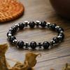 Small Fresh Niche Black Agate Opal Bracelet Versatile Korean Version Cross Elastic Bracelet
