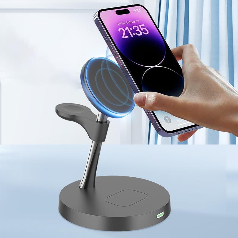 Магнитное беспроводное зарядное устройство 3 в 1 для iPhone 15 14 13 12, станция быстрой зарядки для часов/Samsung Galaxy watch для AirPods