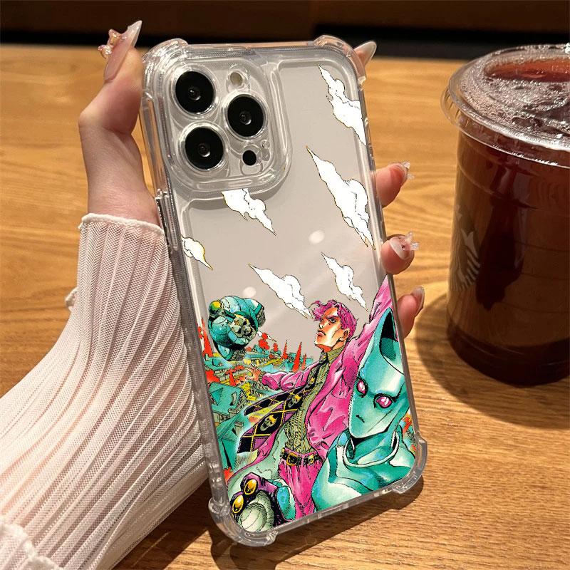 Чехол-подушка от падения с четырьмя углами J-JoJo's Bizarre Adventure для iPhone 17 Air 16 15 14 Plus 13 12 11 Pro Max XS Max X XS