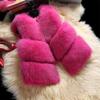Autumn Winter Thick Warm Faux Fox Fur Vest Women High Quality Fashion V-Neck Short Fur Coat Female Fur Waistcoat