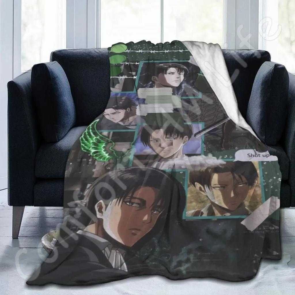 Levi Ackerman Blanket Ultra-Soft Lightweight Flannel Fleece Modern Throw Blanket for Home Office Travel 80X60 Inches Bed Spread