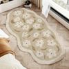 Ковры кремового цвета для гостиной, неправильной формы, ковер для декора спальни, утолщенный плюшевый прикроватный коврик для пола, пушистый мягкий ковер для лаунжа